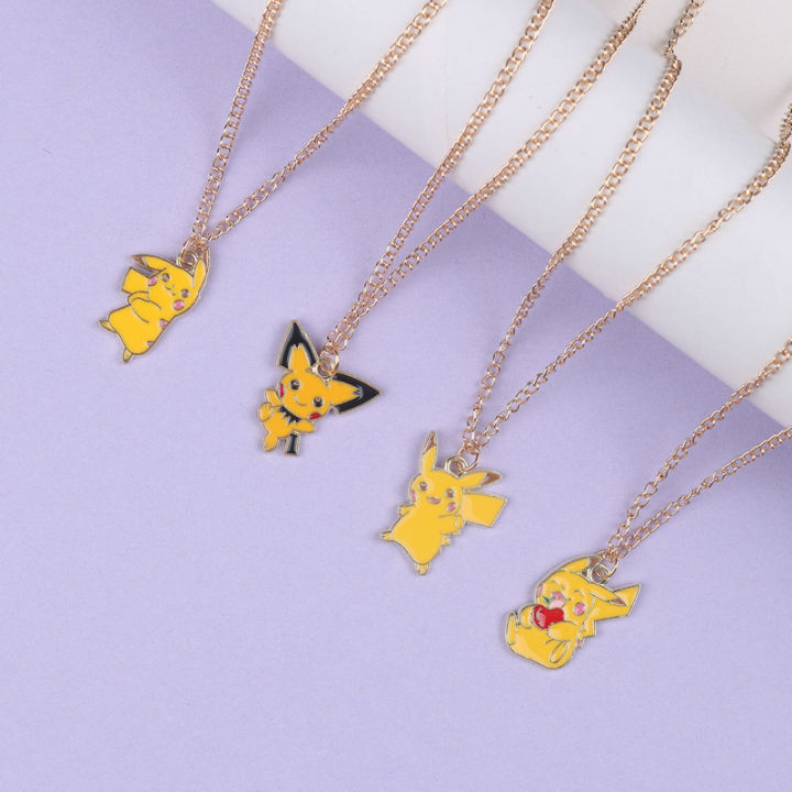 Japanese Style Cute Cartoon Pikachu Pendant Necklaces for Women Men Personality Hip-hop Necklace Jewelry Gifts