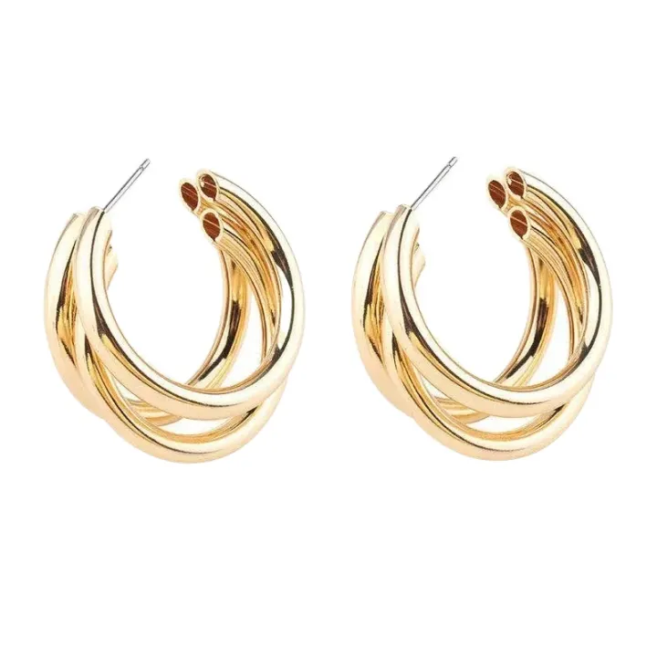 Earings%20for%20girls%20stylish%20-Thick%20Tri%20%20hoop%20Tube%20Gold%20Color%20Hoops%20Earrings%20elegant%20%20for%20party%20wear%20-%20Image%206