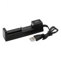 Universal 1 Slot Battery 3.7V 18650 26650 14500 17670 USB Charger, Smart Charging For Rechargeable Li-ion NiMH Batteries. 