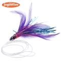 Everpert 1pc 10g/11.5cm Black Lead Head Feather Lure Bait Trolling Boat Fishing -intl. 