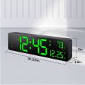 Digital Wall Clock,LED Large Digits Display,Dual Alarm Clock,Green. 