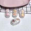 Cute Design contact lens case Fashionable Travel-Friendly Small Size contact case Durable Material Fresh contact cases for On-the-Go Daily Use Contact Lens Users Hygiene Maintenance Eye Care. 