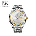 LouisWill Men's Fashion Watch Quartz Watches Double Calendar Watch Diamond Inlaid 30M Waterproof Watch Luminous Quartz Watch Steel Band Watch Luminous Pointer Wrist Watches for Men. 