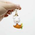 New Cute Cotton Wool Radish Rabbit Keychain Cartoon Hand-crocheted Key Ring Women Girl Lovely Bag Car Pendant Creative Gifts. 