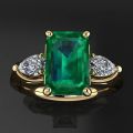 14k Gold Jewelry Green Emerald Ring for Women Bague Diamant Bizuteria Anillos De Pure Emerald Gemstone 14k Gold Ring for Females. 
