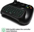 MoKo Green Backlight Keyboard for Xbox One Controller, Xbox Series X/S, Wireless Gaming Chatpad Keypad with USB Receiver&3.5mm Audio Jack, Xbox Accessories for Xbox One/One S/Elite/2 Controller, Black. 