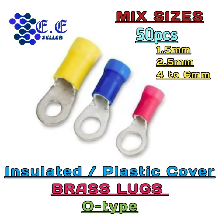 50pcs%20O%20TYPE%20Insulated%20lugs%20Brass,%20control%20thimbles,%20Ring%20Cable%20Lugs,%20Wire%20Terminals%201.5mm,%202.5mm%20nd%204mm%20to%206mm%20-%20Image%202