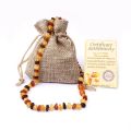 14-50cm Natural Baltic Amber Teething Necklace for Baby Raw Amber Handmade Original Irregular Amber Beads Certified Jewelry. 