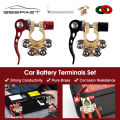 Geepact 2Pcs Battery Terminals Brass Car Battery Connector / Battery Grounding Clip / Battery Pile Head Connector Clip 4 Way Terminals Quick Release Car Battery Connectors Pure Brass. 