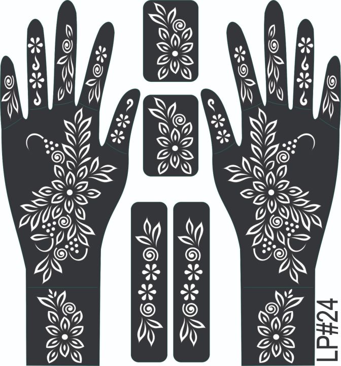 Mehndi sticker stencil designs