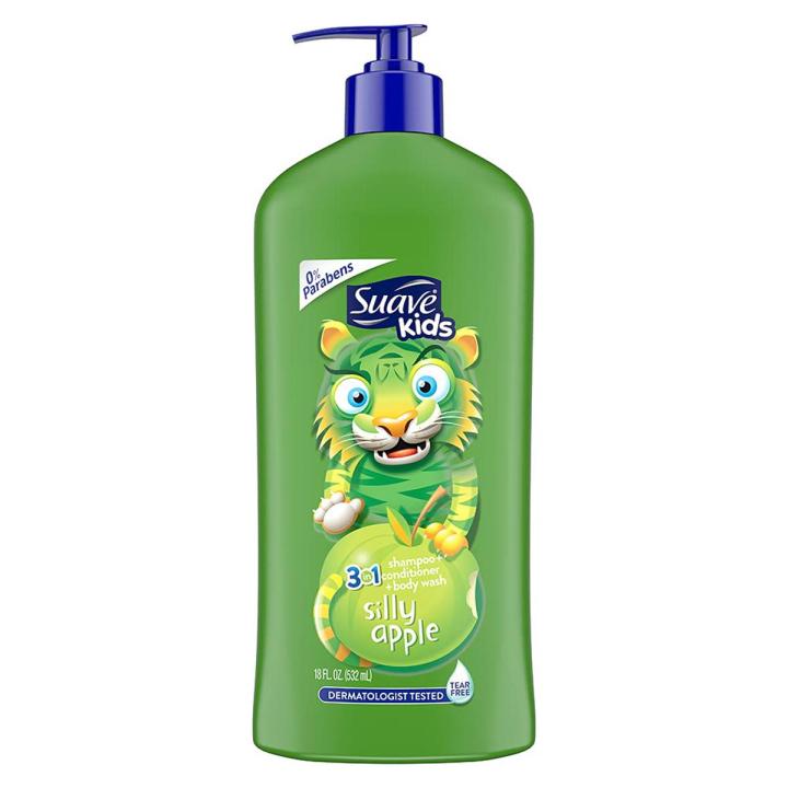 Suave Kids Silly Apple 3-in-1 Shampoo, Conditioner and Body Wash 532 ml