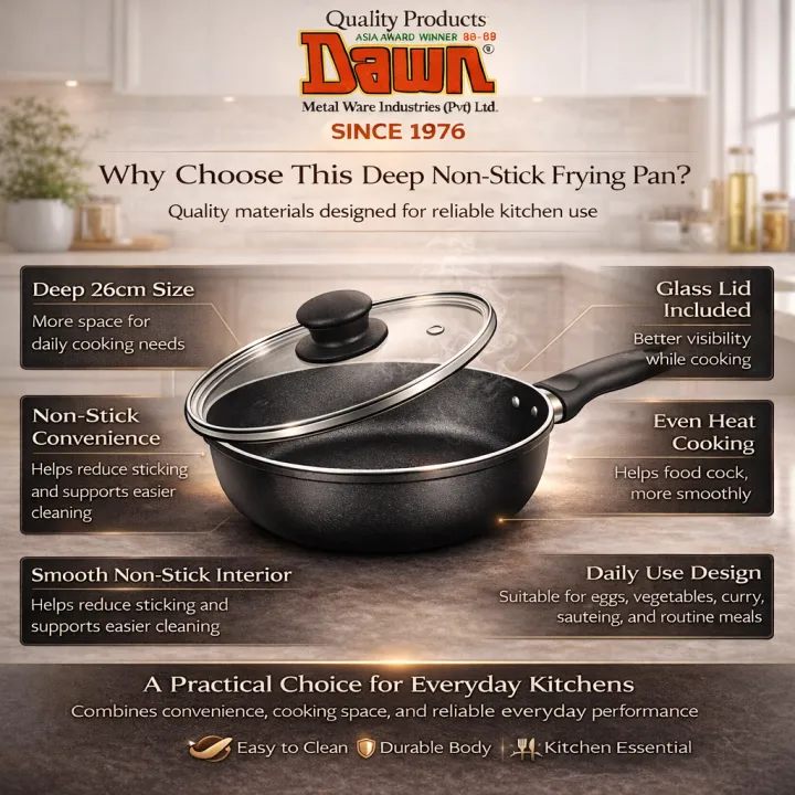 Deep%20Non%20Stick%20Frying%20Pan%2026cm%20with%20Glass%20Lid%20Aluminum%20Cooking%20Pan%20Black%20Kitchen%20Cookware%20-%20Image%202