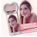 Selfie Ring Light, Heart Shaped Ring Camera Light with Makeup Mirror and Phone Stand Compatible iPhone Samsung MacBook Smart Phones Tablets. 