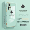 Infinix Zero X Zero X Pro X6810 X6811 X6811B Maple Leaf Square Edge Pattern Casing Plated Phone Shell Luxury Plating Soft Phone Case. 