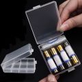 5-Grid Battery Case for AA / AAA Small Size Battery Holder Box Home Drawer Organizers Transparent Dustproof Battery Container Flip-Open Plastic Storage Case. 