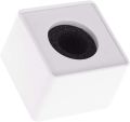 Microphone Square Logo Station Handheld Cube Shaped Interview Microphone Station Flag Microphone Parts for Interview Microphone Portable ABS Injection Molding (White). 