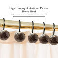 Set of 12 Antique Shower Curtain Hooks Curtain Rings for Bathroom Shower Rods Hooks. 