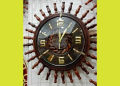 Handicraft 14 Inch Wooden Clock By Hyderibazar Design No 4. 