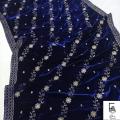 Velvet Shawl with Golden Zari Tilla Work - 2.5 Yards. 