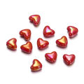 St. kunkka 50Pcs UV Colorful Heart Acrylic Beads Perforated Peach Heart Beads For DIY Jewelry Making Bracelet. 