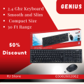 Genius Wireless Keyboard and Mouse | Wireless Keyboard and Mouse  | Genius , Slim Multi Device  Keyboard, Portable Silent Keyboards for PC Desktop Notebook Laptop  | 2.4GHz, Slim Full-Size Keyboard, 1200 DPI Mouse, Spill-Resistant, Plug and Play. 