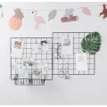 Wire Hanging Wall Grid - Black - Home Decor - Office Storage and Organizer - Polaroid Photogrid - Plant Hanging - Minimalistic Aesthetic - Desk Decorations | Hanging Hooks Included. 