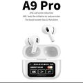 A9 Pro ANC & ENC Wireless Earbuds – Touch Screen LCD, Hybrid Noise Cancellation, Super Bass, Bluetooth 5.0, 40-Hour Battery Life for Android & iOS. 