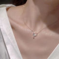 Korean Style Simple Fashion Moon Chokers Necklace Blue Stone Pendant Necklaces. 