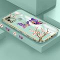 For Infinix Hot 10 Play Hot 11 Play X688C Colorful Cartoon Butterfly Square Edge Pattern Casing Plated Phone Shell Luxury Plating Soft Phone Case. 
