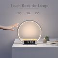 WILIT Bedside Table Lamp, Touch Lamp with Alarm Clock with Qi Wireless Charging Wake-up Light, LED Desk Lamp 3-Grade Dimmable Nightstand Light for Bedroom, Living Room, Office Model B17. 