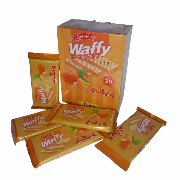 Aamrite Canny Waffy Orange Cream Wafer Biscuits – Crispy Crunchy Orange ...