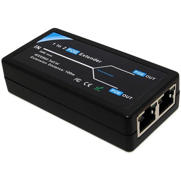 2 Port POE Extender 10/100Mbps with IEEE 802.3Af Standard