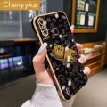 chenyyka For Infinix Smart 4 Smart 4C X653 Case Cartoon Cute Spoof Bear Plating Side Edge Square Phone Cases Pattern Casing Full Lens Back Cover Camera Protect Shockproof Softcase. 