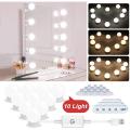 LED Vanity Lights, Hollywood Style LED Vanity Mirror Lights Makeup Light Kit with 10 Dimmable Light Bulbs & Adjustable Length USB Power Supply Plug in Lighting Fixture Strip for Makeup Dressing Table. 