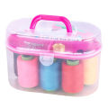 New Mini Sewing Kit Accessories Storage Organizer Box Plastic Thread Threader Needle Scissor Travel Box Sewing Tools. 