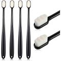 4 Pieces Extra Soft Toothbrushes 20000 Bristle Toothbrush Micro Nano Manual Toothbrush for Fragile Gums Adult Kids Children (Black, White). 