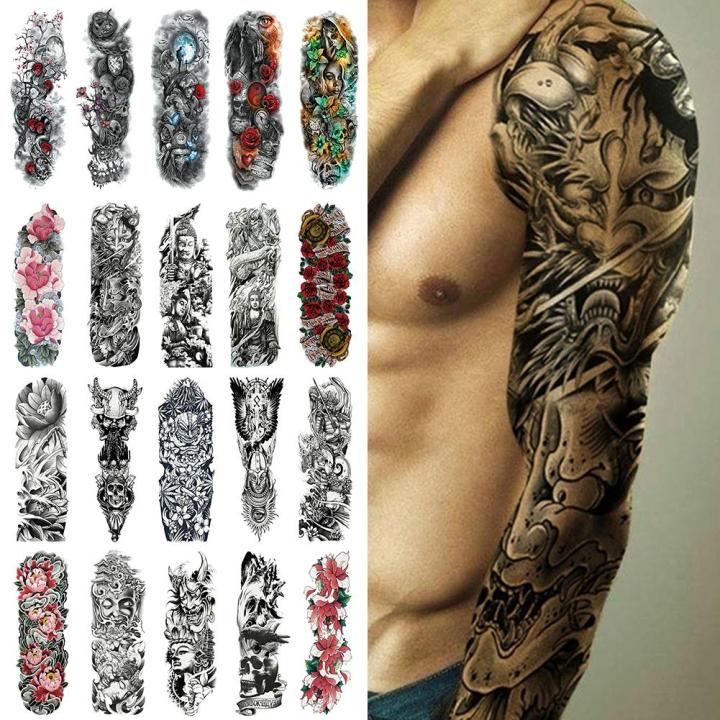 Waterproof Unisex Temporary Tattoo Sticker Large Full Arm Body Art Tattoos Long Lasting Stickers