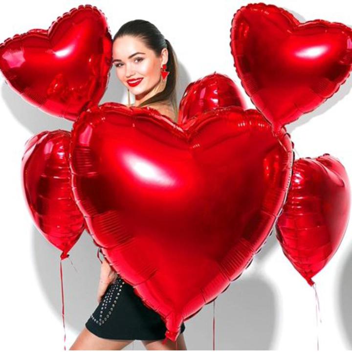 2pcs 17 inch Long Red Foil Heart Foil Balloon Dil for Birthday Party Decorations Wedding, Anniversary  Engagement or Birthday Parties school Party function balloons foil Heart or Dil Balloons Theme Party