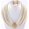 Jewelry Set with Center Golden Stone For Women - Off White. 