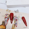 Nail Art Stickers LZ Internet celebrity big bow pendant real gold color-retaining copper inlaid zirconia nail jewelry flower love zircon nail sticker. 