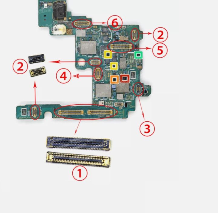 10PCS, for Samsung S23 Ultra S23U S918 S918U Battery NFC LCD Display USB Charging Charger Main Flex Camera FPC Connector onBoard