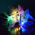 20 Led Solar Powered Butterfly Fiber Optic Fairy String Lights. 