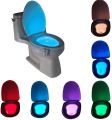 Motion Sensor Toilet Seat Night Light 8 Colors For Smart Home Toilet Bowl WC Toilet Light - White 1 Pcs. 