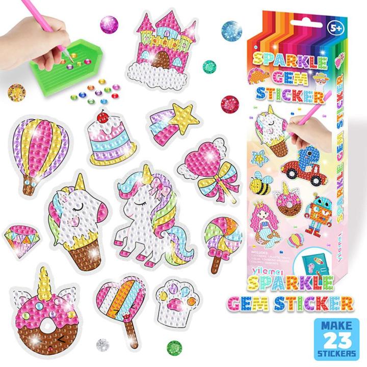 5D Diamond Painting DIY for Kids Sparkle GEM Art Craft Kit Diamond Stickers Crafts Creative Sticker Toys for Children's Gifts