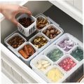 Fridge Storage Containers Kitchen Scallion Storage Box 6-In-1 Snackle Box Container with Lid Plastic Reusable Fridge Vegie Fruit Food Fresh-Keeping Drain Box.. 
