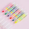 6PCS Fluorescence Pens Small Highlighters Set Multifunctional Permanent Markers For Student Teacher Marking Note Taking. 