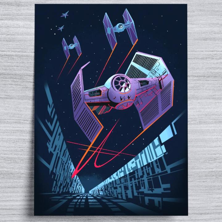 STAR WARS Sticker Poster, Tie Fighter