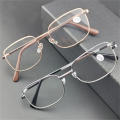 Presbyopia Glasses Magnifying Reading Glasses Square Frame Glasses Metal Frame Glasses Real Glass Lens Glasses. 