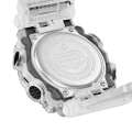 Casio G Shock Sound Wave Series Carbon Core Guard Transparent White Analog-Digital Mineral Glass World Time Multi-Function Transparent White Resin Band Watch-GA-900SKL-7ADR. 