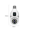 4MP E27 Dual Lens Bulb Camera WiFi Surveillance Night Vision 360 PTZ Camera Human Tracking Indoor CCTV Security Monitor HD 1080P. 